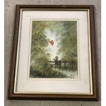 A small framed and glazed watercolour signed J Moody.