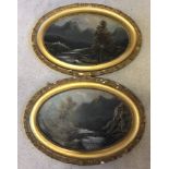 A pair of Victorian oil on board landscape paintings.