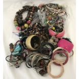A large quantity of modern costume jewellery. To include necklaces, bangles and earrings.