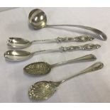 5 pieces of large silver plated serving cutlery.