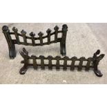 2 vintage irridescent cast Iron fire grate fronts.
