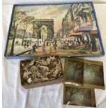 2 large wooden jigsaw puzzles (some pieces missing).