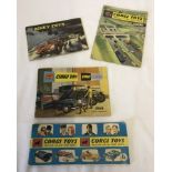 3 x 1960's Corgi catalogues with a Dinky catalogue.