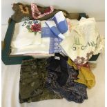 A box of vintage linen & lace.