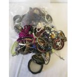 A bag of costume jewellery.