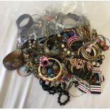 A bag of costume jewellery.