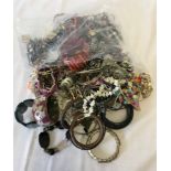 A bag of costume jewellery.