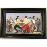 Modern oil on board of c1950's Rock 'n Roll dancers.