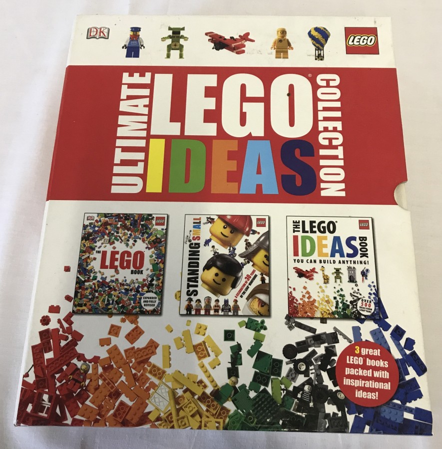 A boxed set of Lego books The Ultimate Lego Ideas Collection.