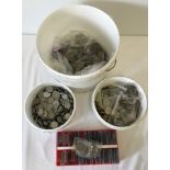 3 large tubs of British & world coins, Victoria onwards.