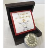 Boxed birth of Prince George silver commemorative coin.