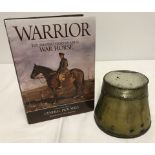 A horses hoof turned into an inkwell with lid engraved "Warrior 1908-41 served in the Great War".