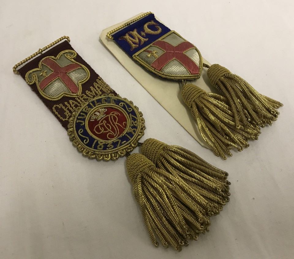 2 Victorian Masonic material and bullion medals.