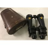 A cased pair of WW2 Barr & Stroud Naval 7x CF 41 binoculars.