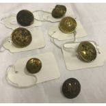7 Victorian and later military buttons.
