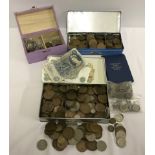 A large quantity of assorted coins.