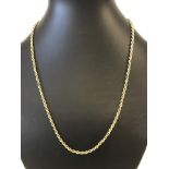 A 9ct gold rope chain.