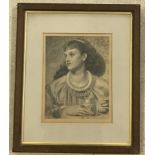 Frederick Sandys - original 1870 Pre-Raphaelite print.