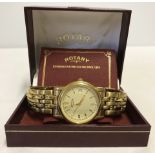 Gents Rotary gold plated wristwatch in working order.