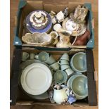 2 boxes of assorted china.