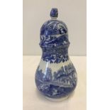A blue and white Copeland Spode "Italian" sugar sifter with screw top lid.