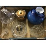 A box of assorted glassware.