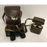 A Leather cased set of Carl Zeiss " Jena " binoculars.