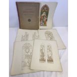 A folder of prints containing illustrations of the "Rood-Screen at Randworth".