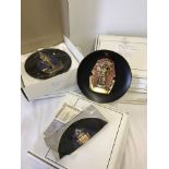 A set of 5 boxed "Splendours of an Ancient world" plates by Bradex, 22 Karat gold on porcelain.