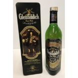 A 70cl bottle of Glenfiddich single malt Scotch whisky.