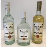 3 bottle of Bacardi rum.
