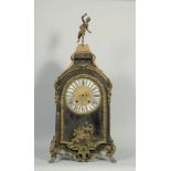 A late 18c French bracket clock case and dial, (no movement), the rococo case covered with