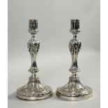 A pair of 19c Christofle baluster candlesticks, 11h.
