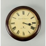 A late 19c non-fusee dial clock , the 12 flat dial signed 'Examined by Benetfink & Co Ltd.