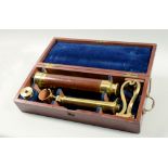 A mid 19c astronomical four draw telescope by Salom and Co. Edinburgh, measuring 44.5 fully