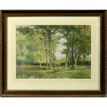 George Hamilton Constantine - on the edge of Sherwood Forest, signed, watercolour, framed and