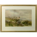 William Henry Pigott '86 - sheep on a rocky outcrop in a Scottish landscape, signed and dated,