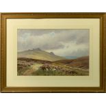 Charles E Hannaford (1863/1955) - Hare Tor, Dartmoor, signed, watercolour, framed and glazed, 13 x