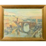 Claude Marks - Toledo - signed and titled, watercolour, framed and glazed, 21 x 27.