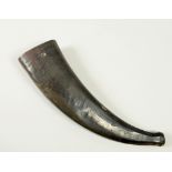 A 19c Oriental carved Buffalo horn, 15l.