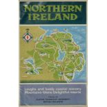 A British Railways poster - Northern Ireland Loughs and Lovely coastal scenery, mountains, glens and