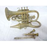 An old silver plated cornet with engrave