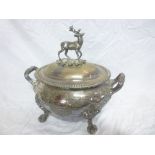 An electroplated oval two handled tureen