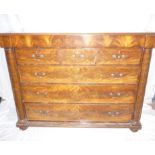 A 19th century figured mahogany chest of