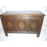 An 18th century carved oak rectangular c