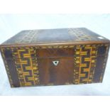 A Victorian inlaid mahogany rectangular