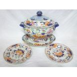 A 19th century ironstone china oval two