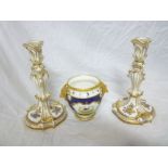 A pair of Coalport china tapered vases w