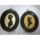 Two various miniature silhouettes depict