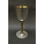 A Roberts and Belk limited edition silver goblet to commemorate Queens silver jubilee,